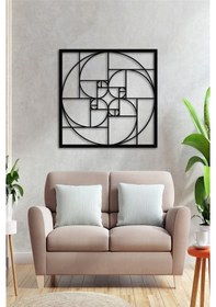 Resim Altın Oran Kare Metal Tablo Siyah 