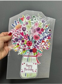 Resim Ütü İle Yapışan Vazoda Çiçekler Transfer Baskı Arma 29x20 Cm 
