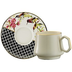 Resim Sandro Moreno 1453 Tropikal Geometrik Gold 12 Parça 6 Kişilik Kahve Fincan Takımı 90 ml 