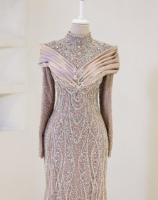 Resim Couture Marwa Tesettür Abiye - Vizon / 36 