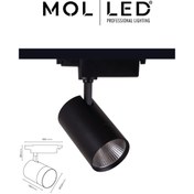 Resim MOLLED Osram 40 Watt Ray Spot Siyah Kasa 4000 Kelvin 