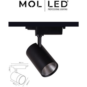 Resim MOLLED Osram 40 Watt Ray Spot Siyah Kasa 4000 Kelvin 