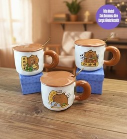 Resim Çalışkan Capybara Temalı Seramik Kupa 