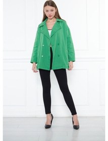 Resim Kadın Benetton Yeşili Oversize Kot Ceket Benetton 