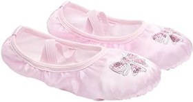 Resim VALICLUD Kız Bale Dans Ayakkabıları 32 Numara Süet Olmayan Taban Esnek Kemer Nakışlı Payetli Yoga Ayakkabıları 