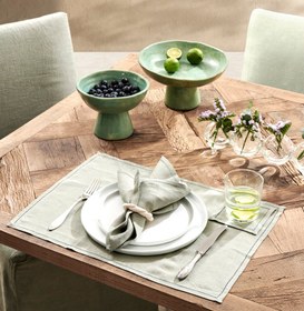 Resim Pedestal Ceramic Large Serving Stand Sage Green 
