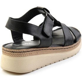 Resim Bambi Siyah Leather Kadın Sandalet K05087400603 Siyah 