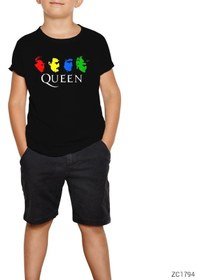 Resim Queen Colored Siyah Çocuk Tişört 