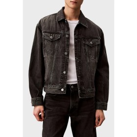 Resim Calvin Klein % 100 Pamuk Comfort Fit Göğüs Cepli Kot Ceket LV04RB796GRDD Erkek Kot Ceket LV04RB796G Rdd 