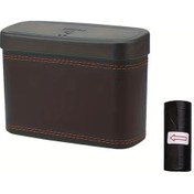 Resim Xuweiwei Black Universal Araba Çöp Kutusu 1 Rulo Poşetli Katlanır Bagaj Organizer Araç İçi Çöp Kutusu 