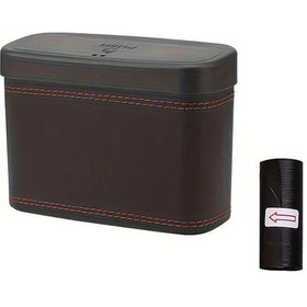 Resim Xuweiwei Black Universal Araba Çöp Kutusu 1 Rulo Poşetli Katlanır Bagaj Organizer Araç İçi Çöp Kutusu 