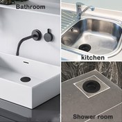 Resim 1 adet/4 adet, Çeşitli Boyutlarda Mevcut, Klasik Siyah Paslanmaz Çelik Lavabo Filtresi, Temizlemesi Kolay, Tıkanmaz, Paslanmaz, Banyo Tezgahları, Mutfaklar, Balkon Zemin Süzgeçleri ve Tuvalet Zemin Süzgeçleri için Uygun Tıkanmaz Lavabo Filtresi 