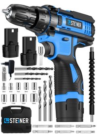 Resim Steiner ST-128VF Li-ion Çift Akülü Şarjlı Vidalama Armut Mavi 