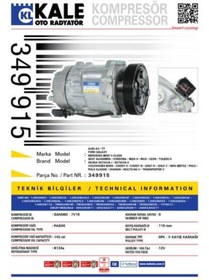 Resim KALE 349915 KLİMA KOMPRESÖRÜ A3 1.6-1.8 T 1.9 TDI (96-03)IBIZA II 