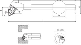 Resim M Sistem - ISO MTUNR/L 93° İç Çap Torna Kalemi 
