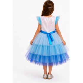 Resim tinytrends Elsa Kız Çocuk Elbise Tüllü Abiye Elbise Doğum Günü Parti 