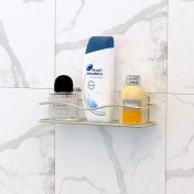 Resim Tekno-tel Tek Katlı Banyo Rafı Altın Bk011 
