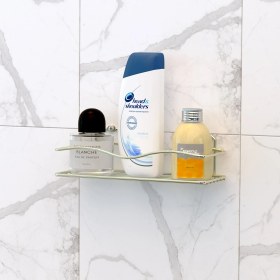 Resim Tekno-tel Tek Katlı Banyo Rafı Altın Bk011 