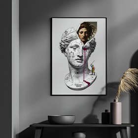 Resim Vengeance Served Medusa V2 - Surreal Greek Mythology Wall Art Print - With Hanger - White / 8,3 x 11,7" (21x30) 