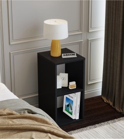 Resim Suba Home 30 Cm Mdf Modern Siyah Komodin Çok Amaçlı Yan Sehpa, Duvar Ünitesi Çocuk Komodin Raflık 