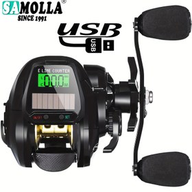 Resim SAMOLLA Güneş Enerjili & USB - Tuzlu Su Balıkçılık Makarası, 10kg Fren Sistemi, 7.2:1 Dişli Oranı, 7+1 Rulmanlı Metal Makara, Otomatik Derinlik Kaydı/Alarm, Gece Görüşü ve USB/Güneş Enerjisi Şarjı, Ağır Hizmet Tuzlu Su Balıkçılığı İçin 