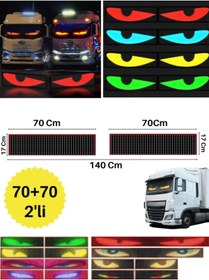 Resim SONREİR 70 70cm 2'li Şeytan Led Gözler Animasyonlu Araba,kamyon,otobüs Kumandalı Esnek Ön Arka Cam Rgb Ekran 