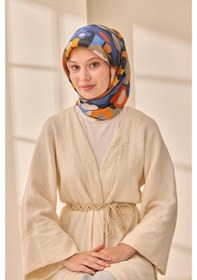 Resim Silk Home Aura Eşarp 140003-18 Koyu Turuncu, Lacivert, Mavi, Yeşil Gri, Pudra 