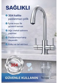 Resim Su Arıtma Musluğu 3 Musluk Bir Arada 