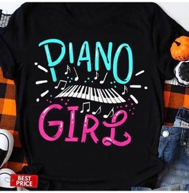 Resim Herşey Nota Piyano Girl Unisex Tshirt 001 