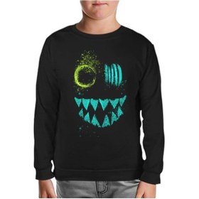 Resim Maske - Monster Siyah Çocuk Sweatshirt 