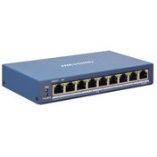 Resim HIKVISION DS-3E1309P-EI, 8 Port, MegaBit, 8 Port PoE, 123W, +1 Port GigaBit Uplink, Yönetilemez, Masaüstü Switch 