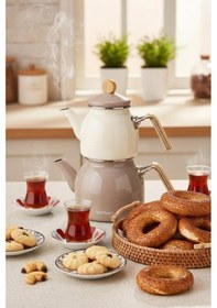 Resim Bambum Nostalji - Ahşap Kulplu Çaydanlık Takımı Toprak Diğer 