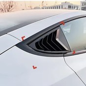 Resim Honeybeeshop 2 Adet Parlak Siyah Araba Modifikasyonu Yan Hava Çıkışı Perdeleri Kaşık Spoiler Tesla Model 3 2017 2023 Aksesuarları 
