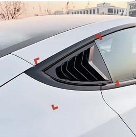 Resim Honeybeeshop 2 Adet Parlak Siyah Araba Modifikasyonu Yan Hava Çıkışı Perdeleri Kaşık Spoiler Tesla Model 3 2017 2023 Aksesuarları 