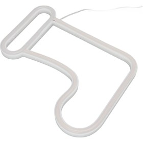 Resim Youtek Noel Çorap Şekilli Neon Işık - Usb/pil Beslemeli Dekoratif Aydınlatma - Masaüstü Ve Duvar Dekoru - Beyaz+kırmızı Işık Pil Dahil Değil 