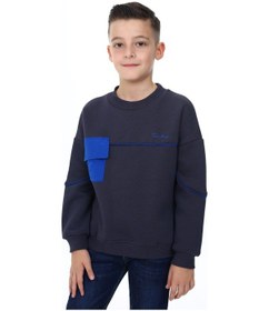 Resim Toontoy Kids Toontoy Erkek Çocuk Cep Detaylı Baskılı Sweatshirt Füme 