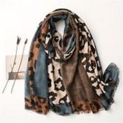 Resim Kadınlar için şık leopar desenli şal - Hafif, nefes alabilen seyahat şalı, tül, Boho Chic güneş kremi ve rüzgar geçirmez bandana, plaj gezileri için mükemmel, seyahat şalıları 