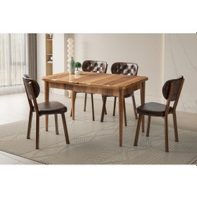 Resim Argun Masa, Rivone Sandalye, Hazar, 130x80 Ceviz 