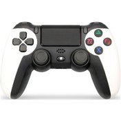 Resim Km048 Ps4 Bluetooth Kablosuz Gamepad Denetleyicisi 4.0 İçin Işık Çubuğu İle Zarif Beyaz 