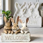 Resim 1 adet, üç sevimli tavşan şekilli jelibon ve fondant kalıbı, mutfak pişirme kalıpları, pasta süsleme aksesuarları, damlalık kalıplar, kil kalıpları 