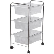 Resim Tekno-tel 3 Katlı Plastik 34x48x69 cm Çekmeceli Tekerlekli Sebzelik Gri-Şeffaf 