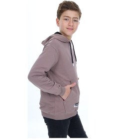 Resim Toontoy Kids Toontoy Erkek Çocuk Oversize Kapüşonlu Cepli Baskılı Sweatshirt - 2 İplik Kahve 