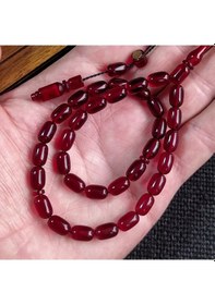 Resim 6X9 mm Bürokrat Boy Vişne Ateşi Kehribar Tesbih 