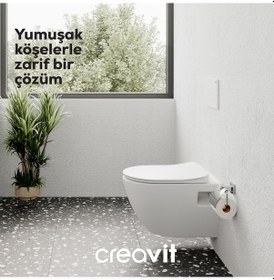 Resim Creavit Terra Duroplast Yavaş Kapanan Klozet Kapaklı Beyaz Set 