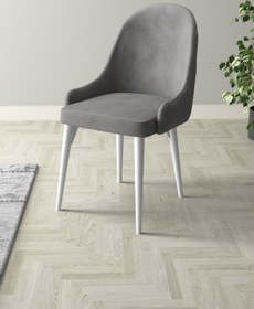 Resim Haus concept Morena Serisi 1.sınıf Babyface Silinebilir Kumaş Gri Sandalye Beyaz Gürgen Ayak (demonte-garantili) 