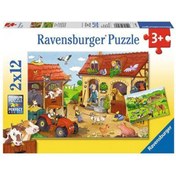Resim Ravensburger 2x12 Parça Puzzle Çiftlikte Çalışmak 075607 