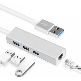 Resim Daytona FC06 3 Bağlantı Noktalı USB 3.0 To 3usb3.0 10/100 Mbps Ethernet Kablolu Çoklayıcı Adaptör 
