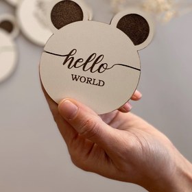 Resim Ahşap Teddy Anı Kartı - 50 Adet 