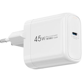 Resim Wiwu Wi-U035 GaN Tech PD Hızlı Şarj Özellikli QC 3.0 Şarj Başlığı 45W - Beyaz 