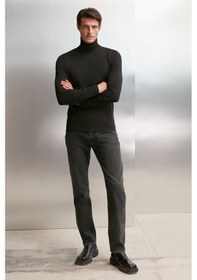 Resim Grimelange Trıer Erkek Vücudu Saran Boğazlı Balıkçı Yaka Kalın Yapılı Esnek Kumaşlı Siyah Body 